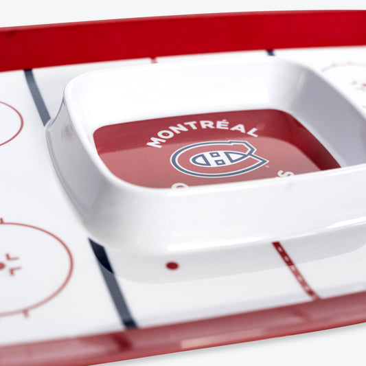 Montreal Canadiens Chip and Dip Tray | Melamine Snack Serving Tray | Officially Licensed NHL | 5ish Co.