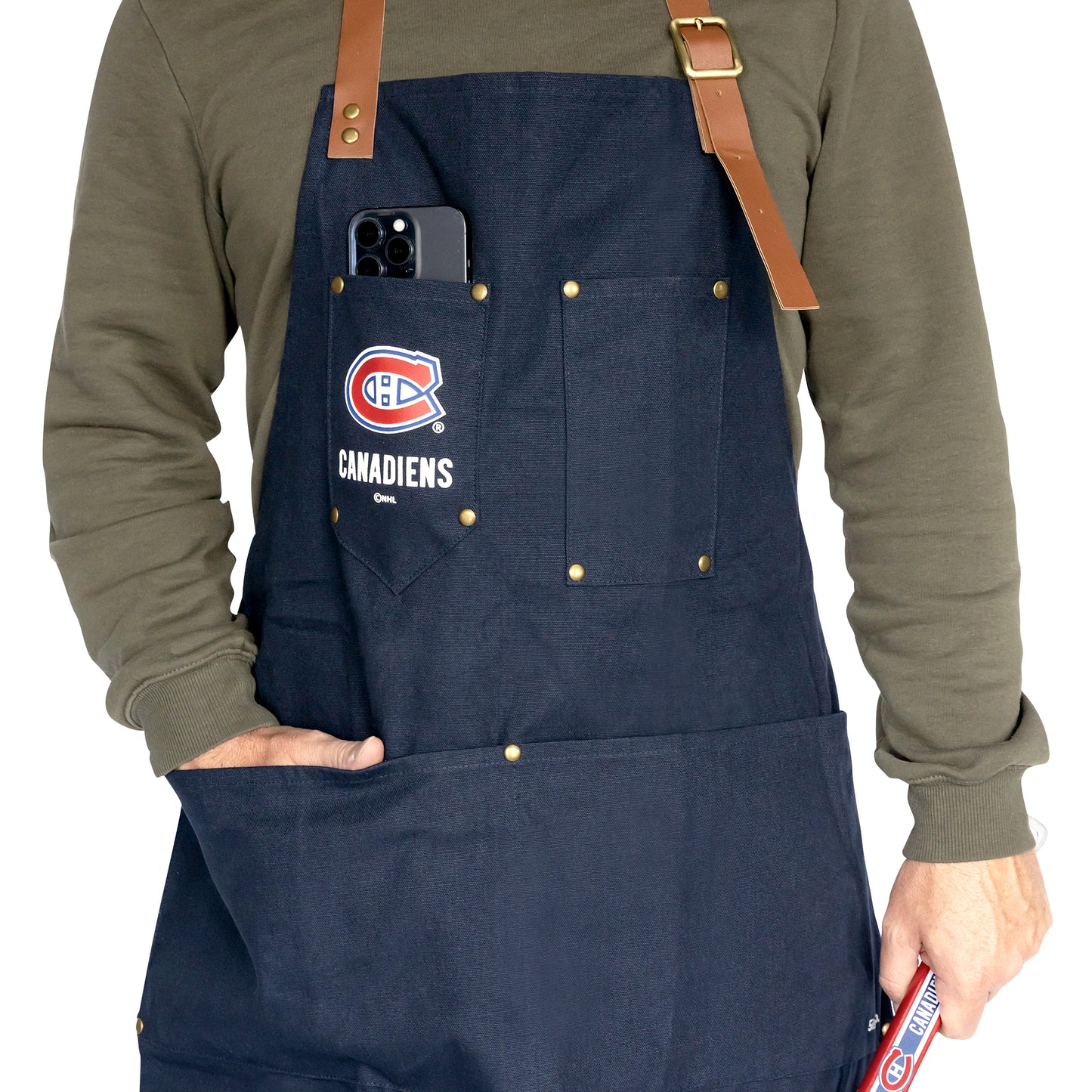Montreal Canadiens BBQ Apron | Heavy-Duty Cotton Canvas Grill and Kitchen Apron | Officially Licensed NHL | 5ish Co.