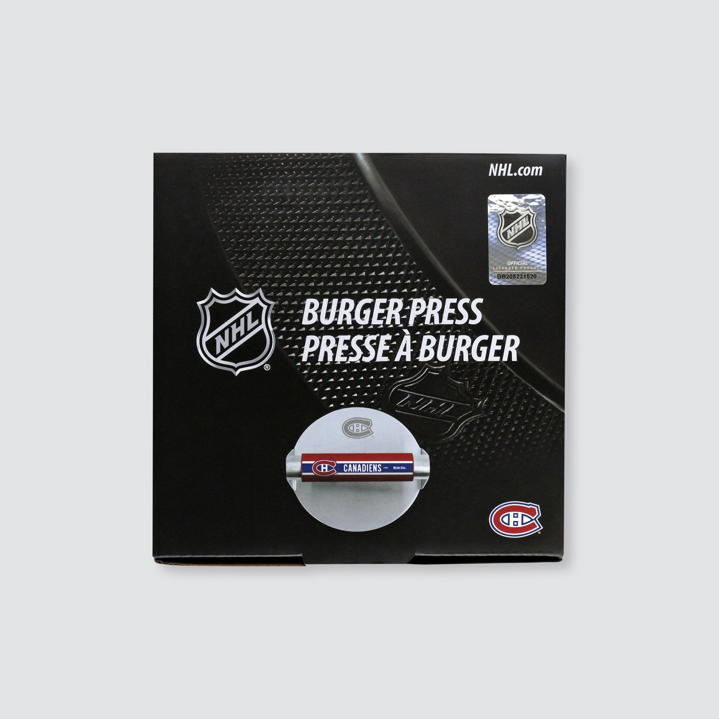 Montreal Canadiens Burger Press | 5.5" Stainless Steel Smash Burger Press for Grill and Griddle | Officially Licensed NHL | 5ish Co.