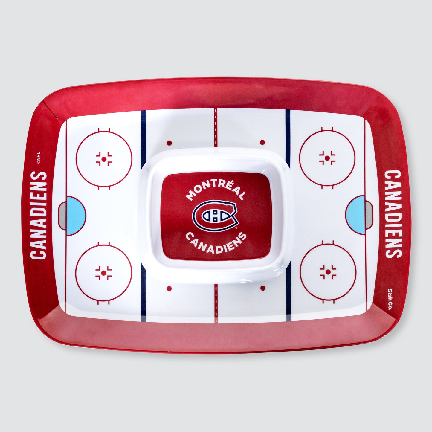 Montreal Canadiens Chip and Dip Tray | Melamine Snack Serving Tray | Officially Licensed NHL | 5ish Co.