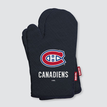 Montreal Canadiens Oven Mitts | Heat-Resistant Quilted Cotton Kitchen Mitts | Set of 2 | Officially Licensed NHL | 5ish Co.