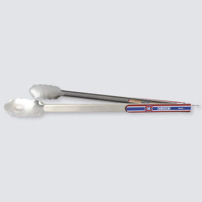 Montreal Canadiens BBQ Tongs - Locking Mechanism Closed - Long Grill Tongs - NHL Licensed - 5ish Co.